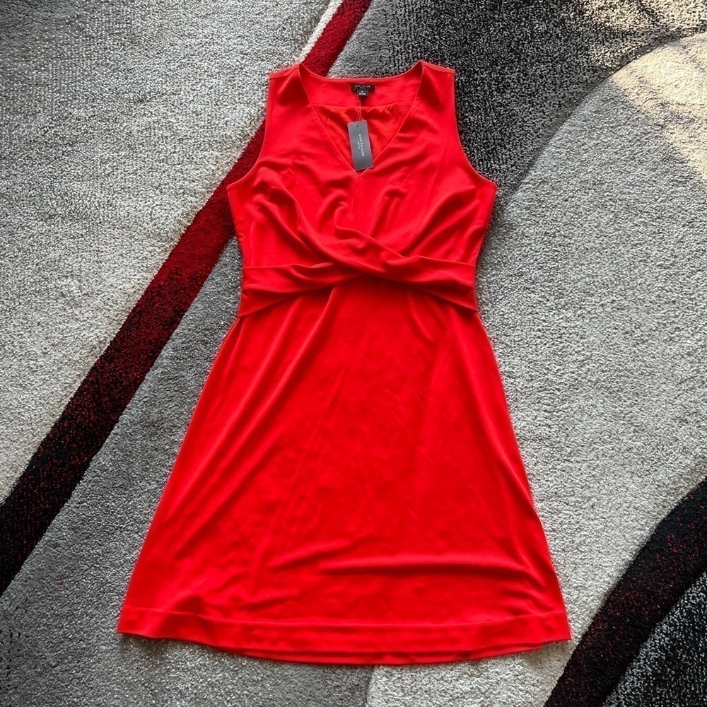 Ann Taylor Orange Crisscross Front Shift Dress